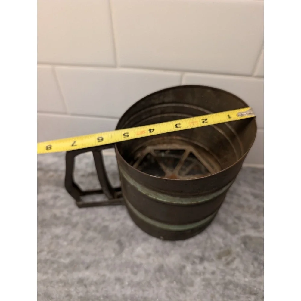 Vintage‎ Savory Sift-Chine Sifter with Green Stripes, Made In USA